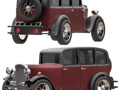 old car 2 Low-poly 3D model