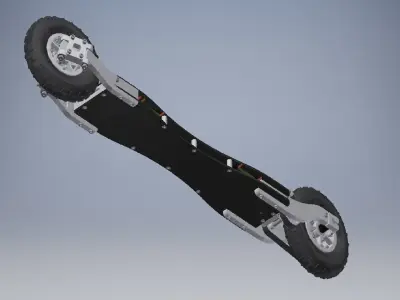 2 wheel electric inline board 3D model