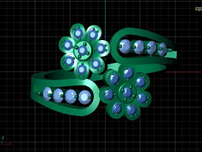 Women Ring 24 stylish flower shaped diamond ring for women 3D print model