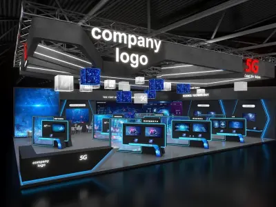 exhibition stand 20x15 model 3D model