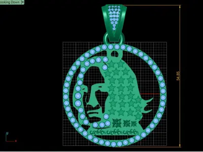 MAN FACE POINT PENDANT 3D PRINTABLE MODEL 3D print model