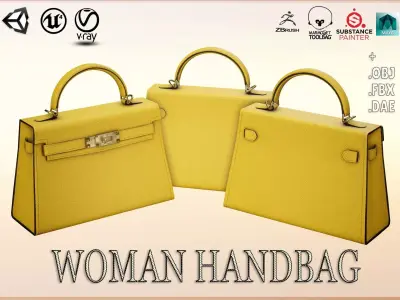 Woman Handbag Low-poly 3D model