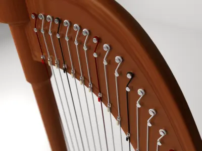 Concert Harp 3D model