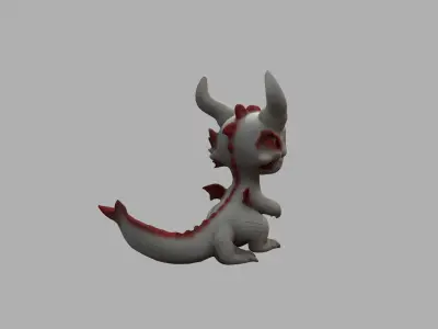 Dragon Cartoon Stylized Low-poly 3D model