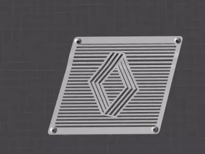 Renault 19 1990 Dashboard speaker cap cover with Renault Logo 3D print model