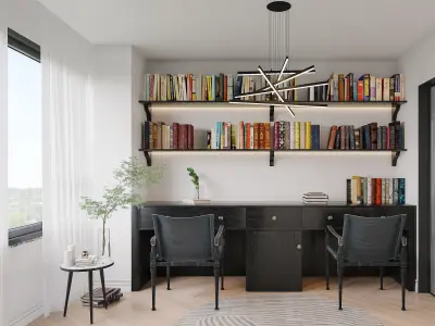 luxury living room dining room interior scenes 56 3D model