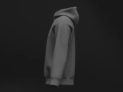 Male regular hoodie 3D model
