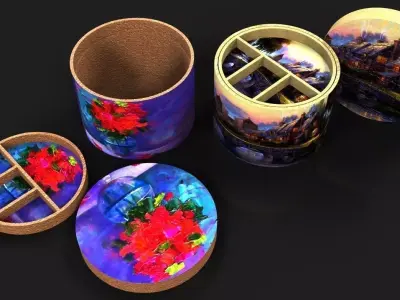 Decorative boxes Free 3D model