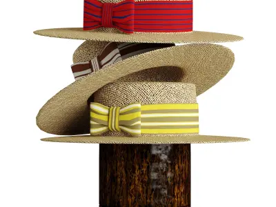 Beach hat for men 3D model