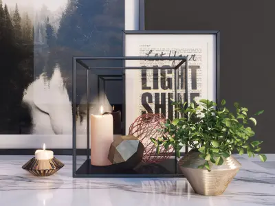 Modern decor set 3D model