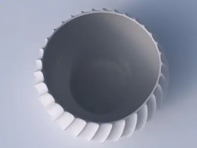 Bowl spheric twisted with extruded vertical lines 2 3D print model