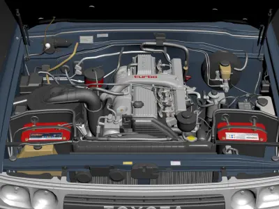 1997 Toyota Land Cruiser J80 Low-poly 3D model