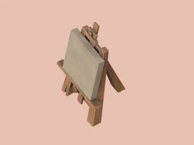 Stylized game-ready Easel - 2 versions Low-poly 3D model