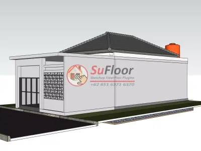 House 6x15m code 509 - Sketchup 3D model 3D model 3D model