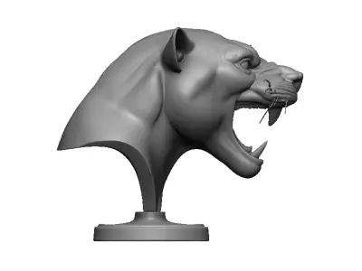 panther head bust 3D print model