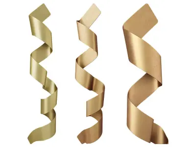 Abstract Metal Ribbon Wall Sculpture 3D model