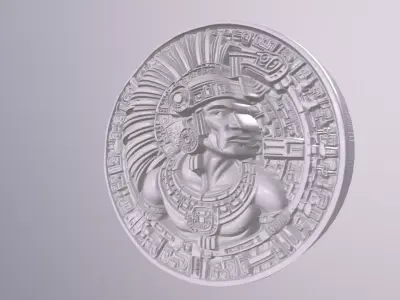 Aztec Warrior 3 basrelief for 3D printing 3D print model