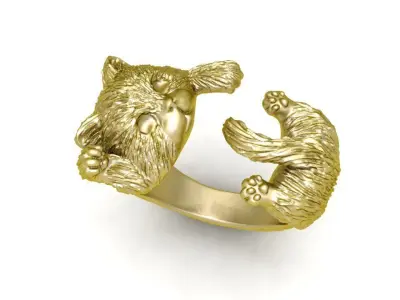 Luxury Sculpted Cat Open Ring  1752 3D print model