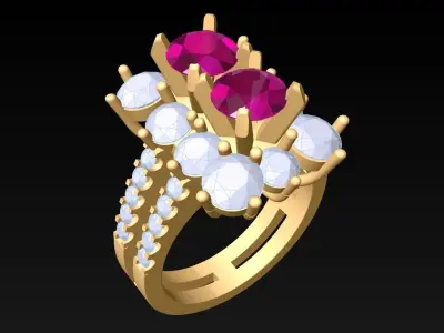 Diamond Ring - Womens Rings - N3734 3D print model