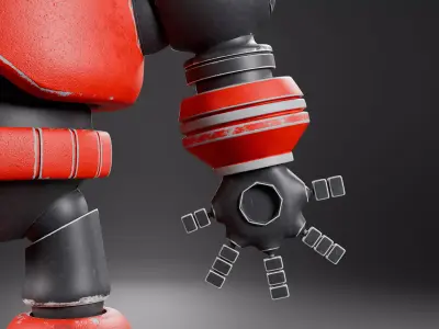 Toon Battle Mech  Red Sentinel 3D model