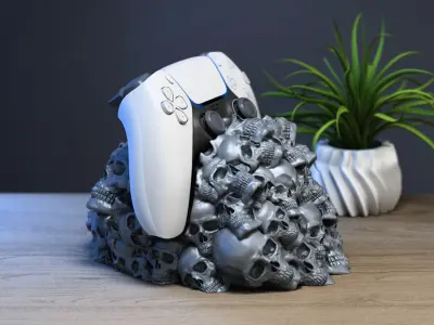 skulls Ps5 controller stand 3D print model