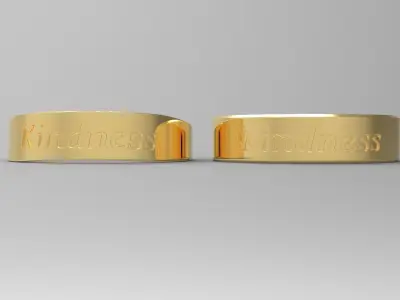 Kindness Couple Ring Gold 3D print model