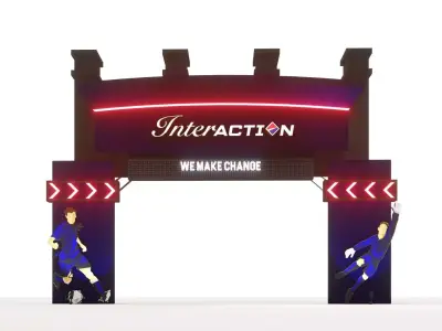 Gate Event With Football Player Pop Up 3D model