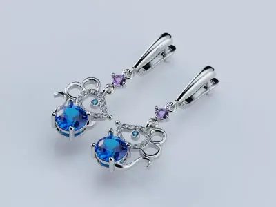 Earrings Mause 3D print model