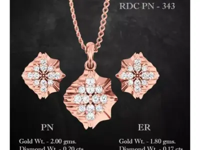 Pendant Earrings combo - 343 3D print model