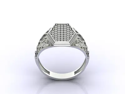 Print Ready STL 3DM  Gents Rings Diamond Men Ring  3D print model 84