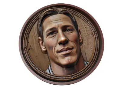 Fernando Torres Footballer Medallion 3D print model