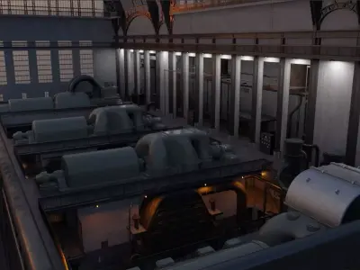 1920s Power plant turbine hall 3D model