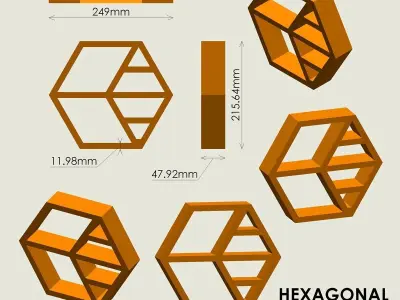 Hexagonal Wall Shelf 3D print model