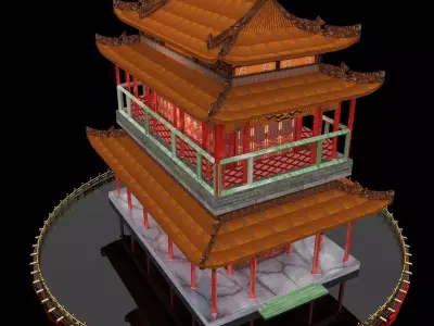 Chinese house 3D model 2
