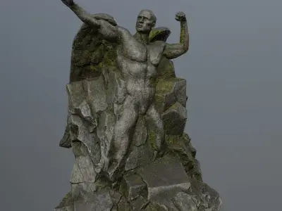 Man statue 1 Low-poly 3D model get