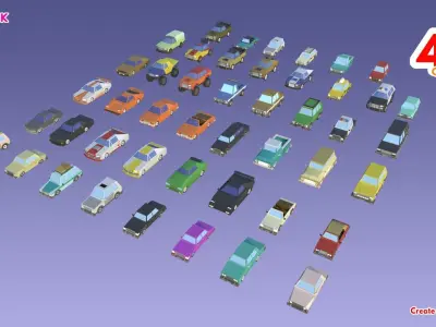 LowPoly Vehicle Pack Low-poly 3D model