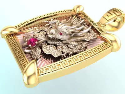 Dragon pendant - Mens pendants - N205 3D print model