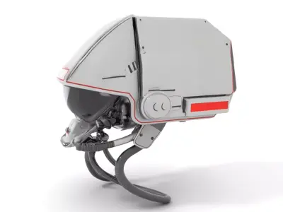 Futuristic Grey Helmet model pack Low-poly 3D model