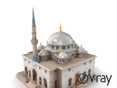 Stone Mosque Architectural model pack Low-poly 3D model