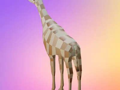 Low poly giraffe Low-poly 3D model buy