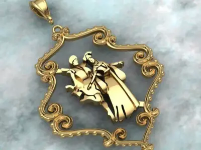 Caucasian Golden Necklace 3D print model