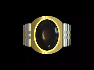 Men luxury stl 3dm gold gemstone ring ror0062 3D print model