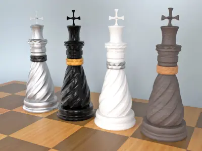 King 3D Luxury Chess Pieces 3D Print Model 3D print model