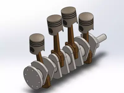 Four engine cylinder 3D model