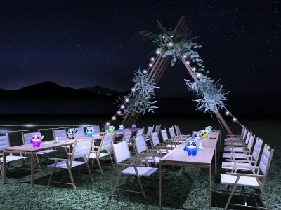 An outdoor tent a drive-in 3D model