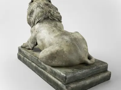 Stone Lion Sculpture 3D model
