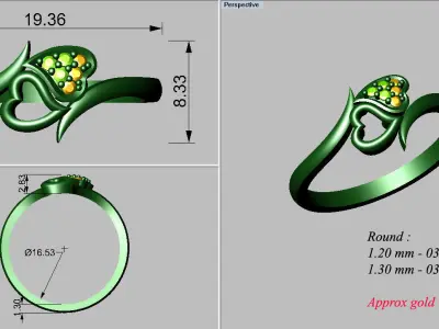 light weight gold diamond rings-C111116SKCH2026038-wt-0-5 3D print model