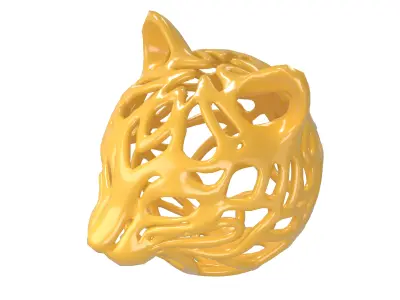 Abstract Cat Head Shape Decoration v1 004 Low-poly 3D model