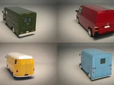 Low Poly Transporter Van Pack