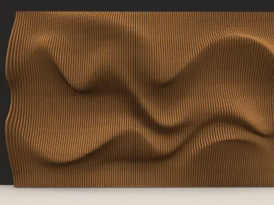 Parametric Wavy Wooden Panels 3D model
